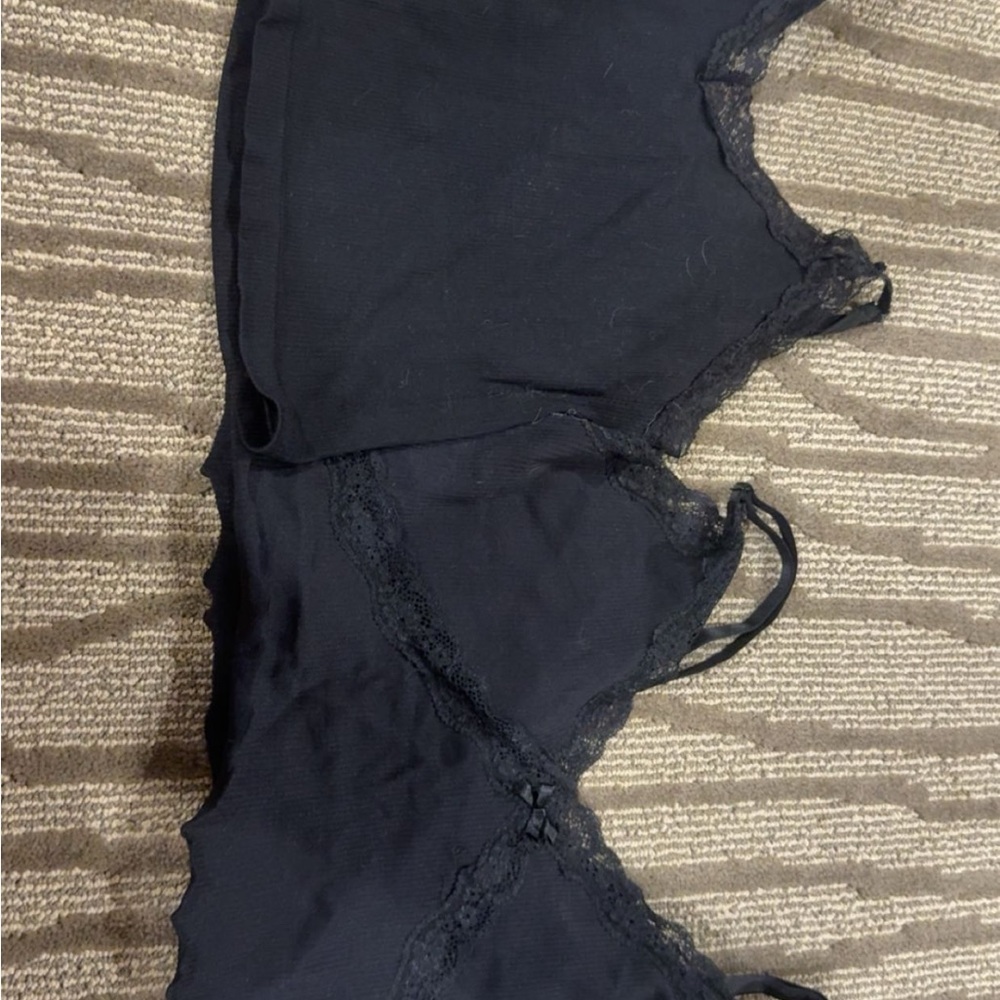Elegant Black Lace Trim Tank